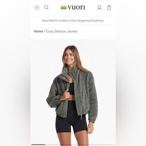 Cozy Sherpa Jacket. Dusty Pine.